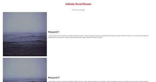 infinite scroll sample app