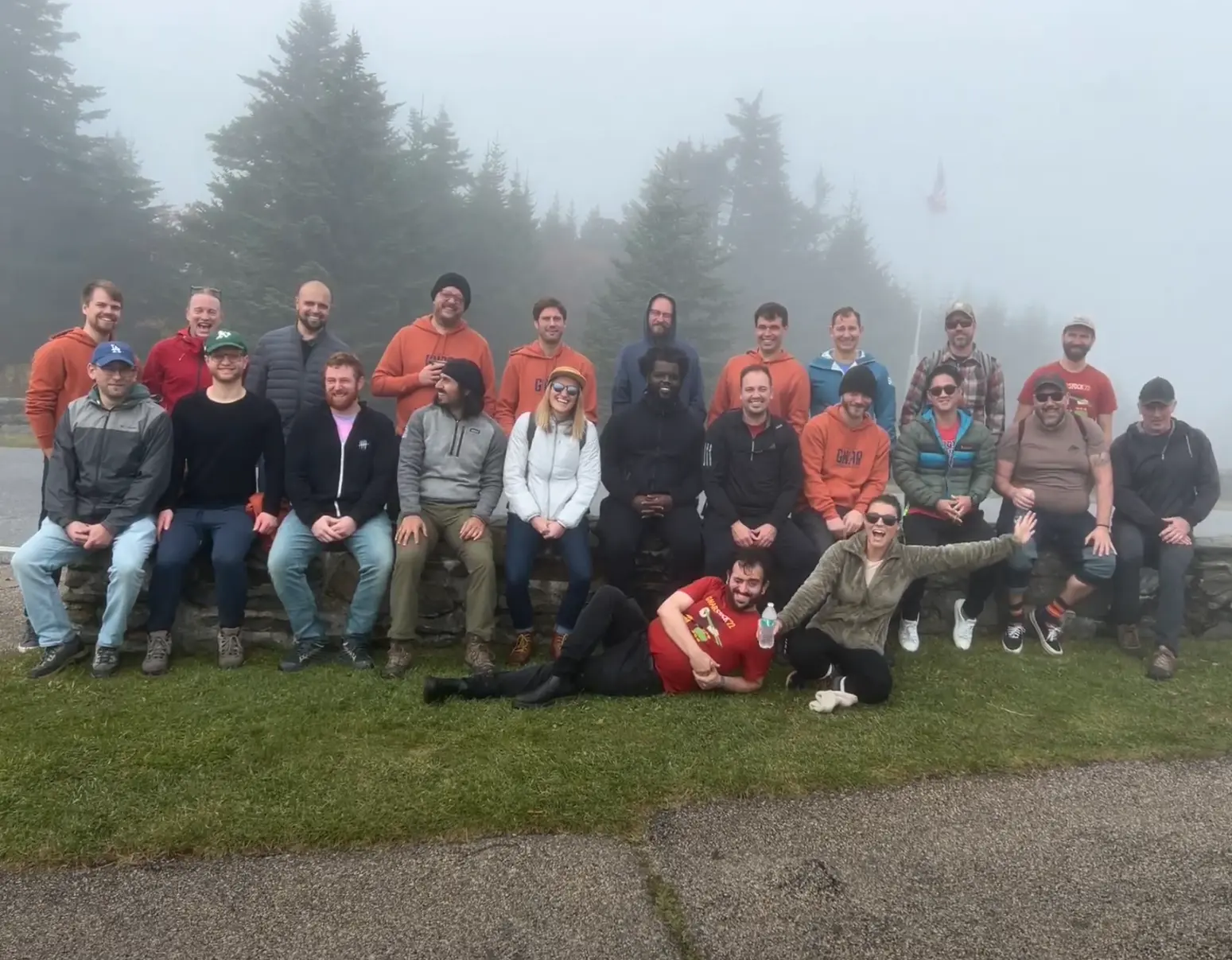 The Gnar team together outdoors
